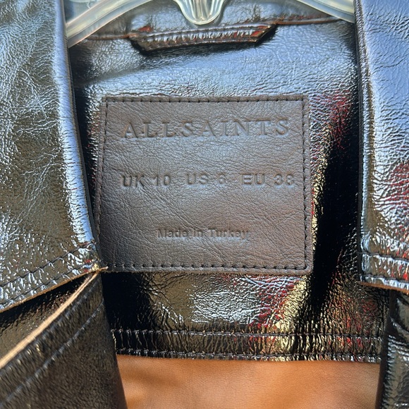 Allsaints Deebee Leather Blazer/ black - Picture 4 of 8